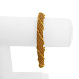 22k Yellow Gold 30.5g Ladies Beaded Mesh Spiral Twist Bracelet 8"