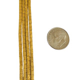 18k Yellow Gold 53.5g Vintage Satin Finish Four Strand Omega Necklace Italy 16"