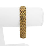 14k Yellow Gold 19.7g Vintage Ladies 12mm Woven Mesh Link Bracelet Italy 7.25"