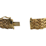 14k Yellow Gold 19.7g Vintage Ladies 12mm Woven Mesh Link Bracelet Italy 7.25"