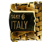 14k Yellow Gold 19.7g Vintage Ladies 12mm Woven Mesh Link Bracelet Italy 7.25"