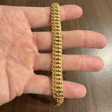 14k Yellow Gold 19g Vintage Diamond Cut 10mm Twisted Curb Link Bracelet Italy 8"