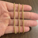 18k Yellow Gold 25.9g Solid 2.5mm Squared Franco Link Chain Necklace Italy 22"