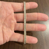 14k Yellow and White Gold 0.70cttw Diamond Fancy Link Bracelet 7"