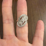 14k White Gold and 0.85cttw Diamond Ladies Fancy Ring Size 7.75