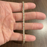 14k Yellow Gold and 1.50cttw Diamond Vintage Solid Link Bracelet 7.25"