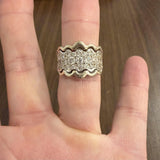 14k White Gold and 1cttw Diamond Vintage Ladies Band Ring Size 8