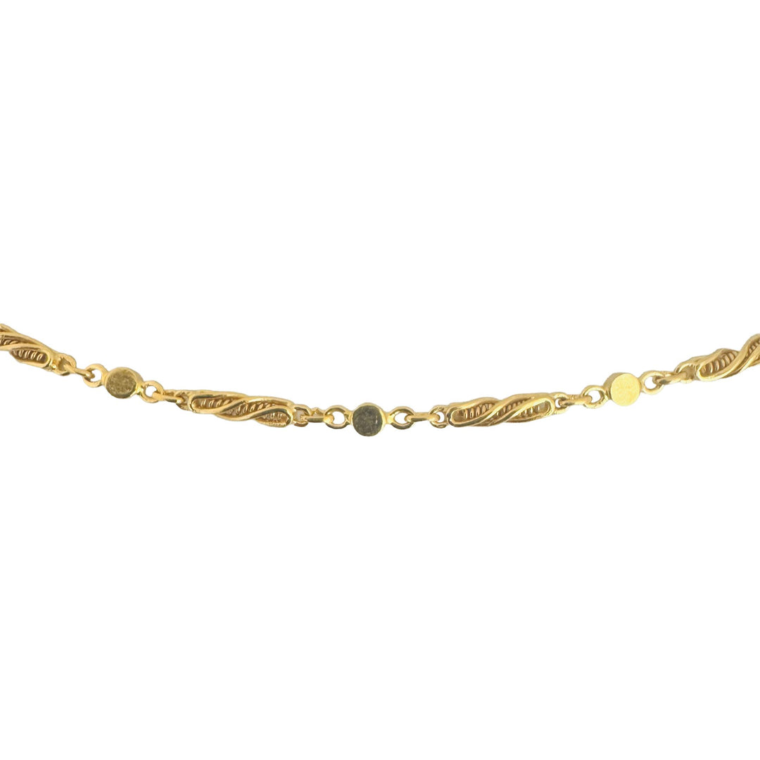 24k Pure Yellow Gold 13.8g Solid Vintage 2.8mm Fancy Link Chain Necklace 17"
