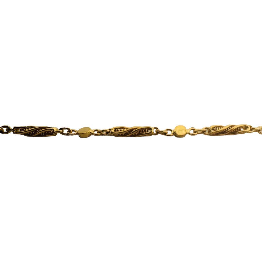 24k Pure Yellow Gold 13.8g Solid Vintage 2.8mm Fancy Link Chain Necklace 17"