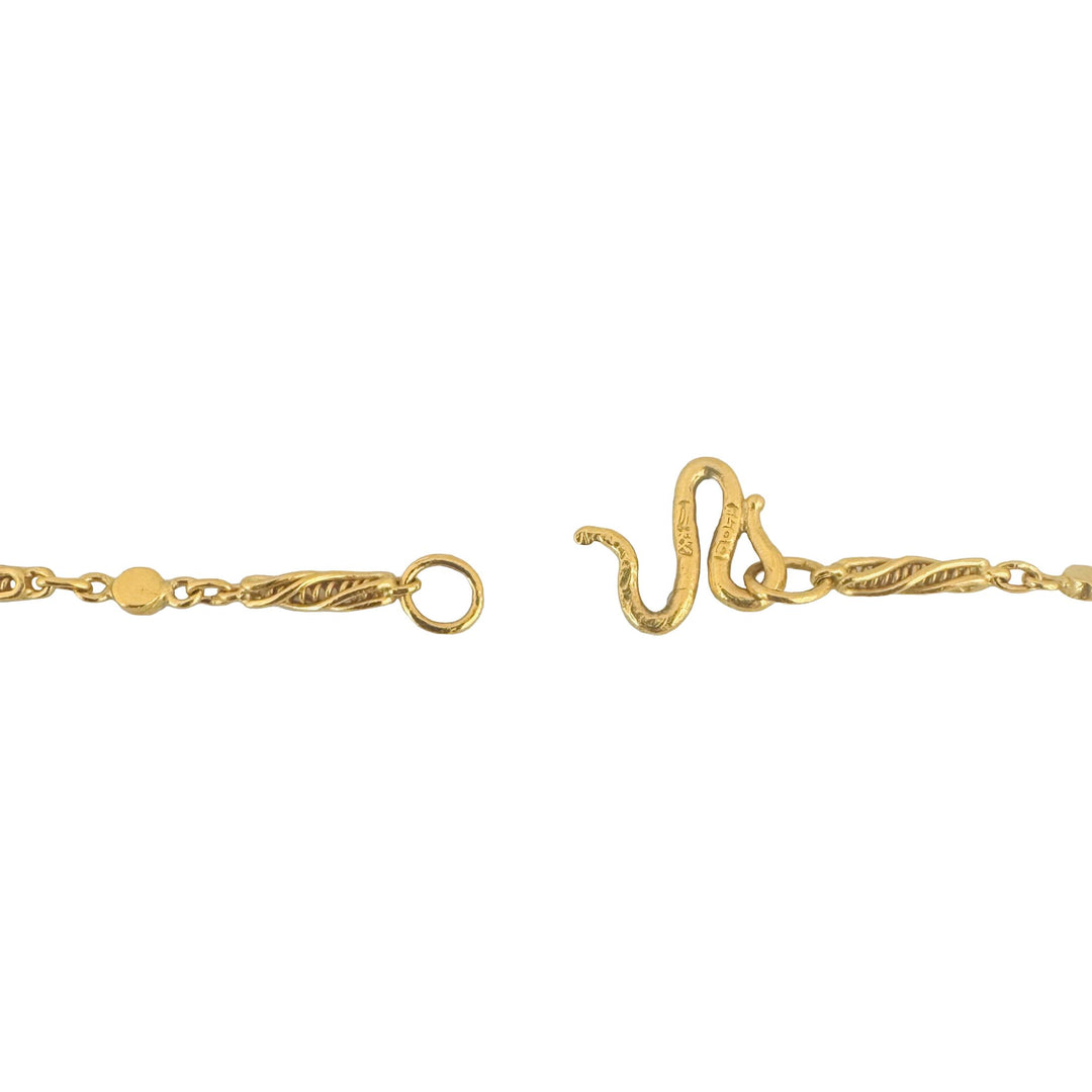 24k Pure Yellow Gold 13.8g Solid Vintage 2.8mm Fancy Link Chain Necklace 17"
