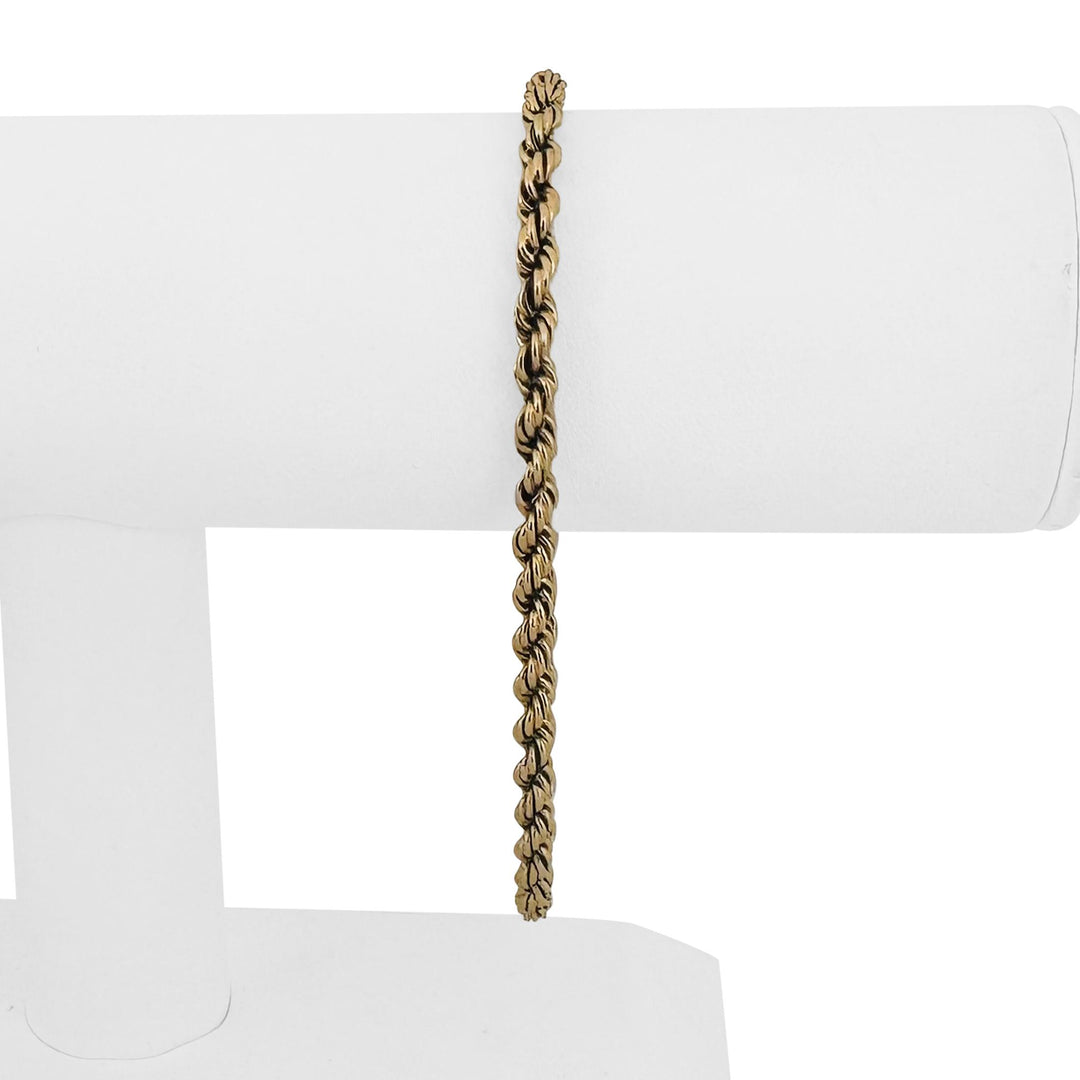 18k Yellow Gold 6.7g Vintage 4mm Rope Bracelet 8.25"