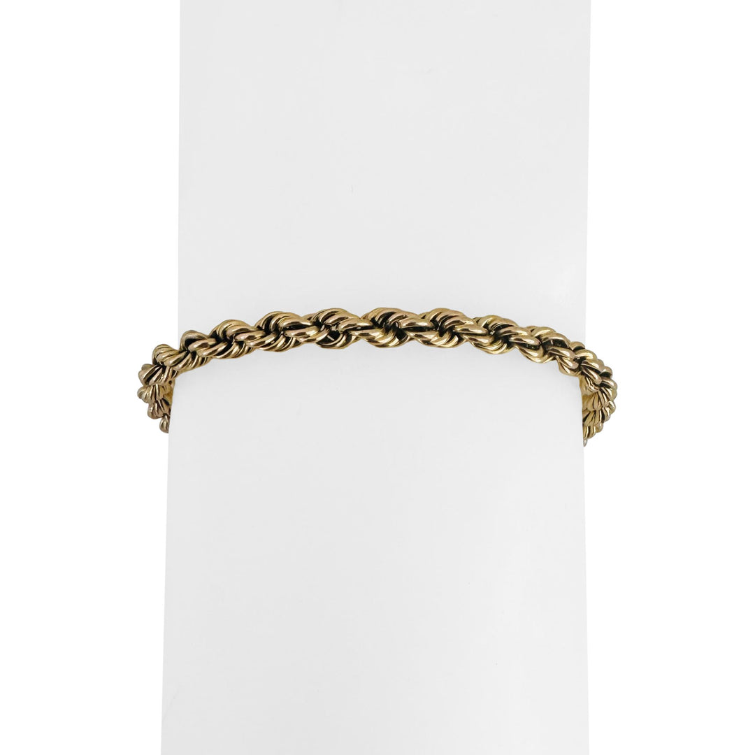 18k Yellow Gold 6.7g Vintage 4mm Rope Bracelet 8.25"