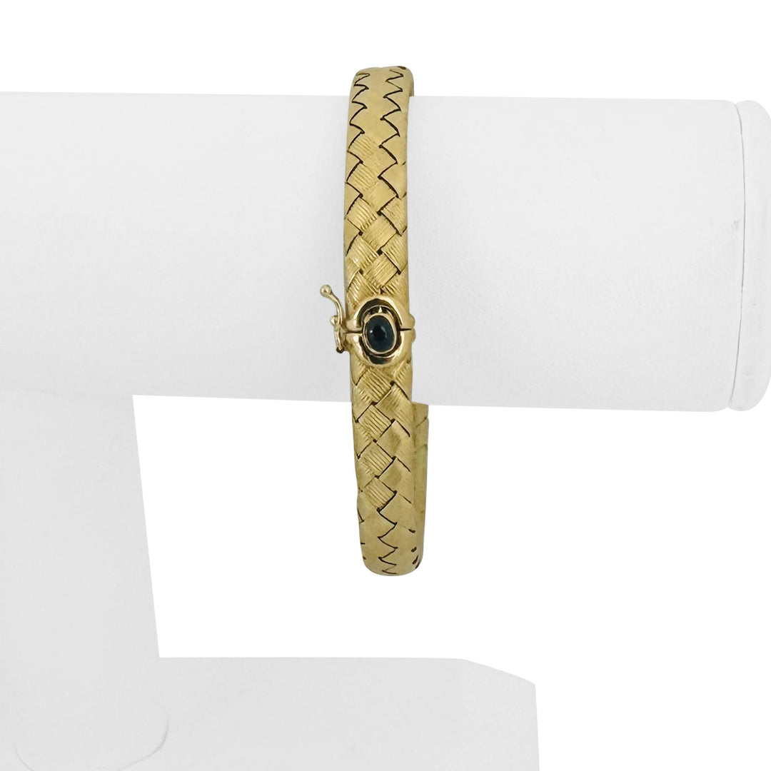 18k Yellow Gold 23g Solid Heavy Vintage Woven Mesh Bracelet Italy 7.5"