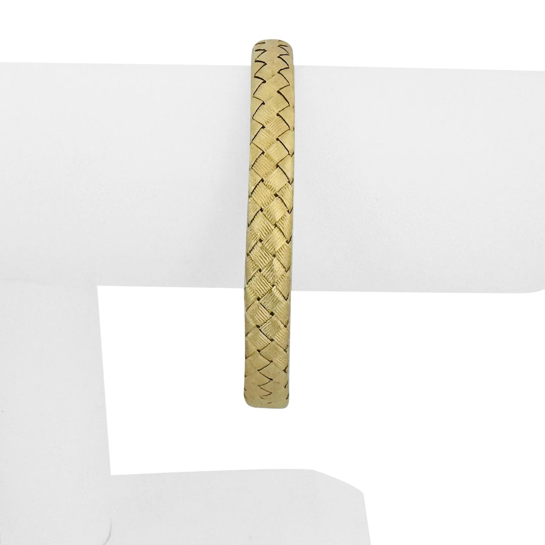 18k Yellow Gold 23g Solid Heavy Vintage Woven Mesh Bracelet Italy 7.5"