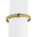 18k Yellow Gold 23g Solid Heavy Vintage Woven Mesh Bracelet Italy 7.5"