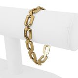18k Yellow Gold 14g UnoAErre Vintage Squared Link Bracelet Italy 7.5"