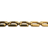 18k Yellow Gold 14g UnoAErre Vintage Squared Link Bracelet Italy 7.5"