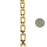 18k Yellow Gold 14g UnoAErre Vintage Squared Link Bracelet Italy 7.5"