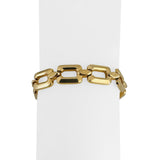 18k Yellow Gold 14g UnoAErre Vintage Squared Link Bracelet Italy 7.5"