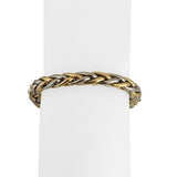 18k Yellow and White Gold 17.6g Ladies Thick 7mm Wheat Link Bracelet 7"
