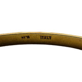 18k Yellow Gold 9.4g Solid Vintage 3.5mm Fancy Bangle Bracelet Italy 7.85"