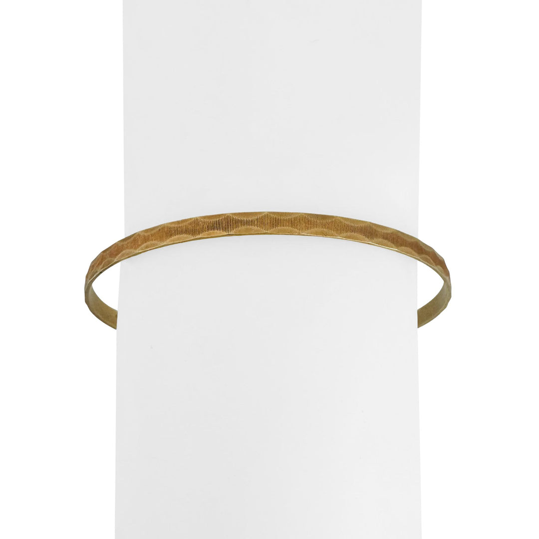 18k Yellow Gold 9.4g Solid Vintage 3.5mm Fancy Bangle Bracelet Italy 7.85"