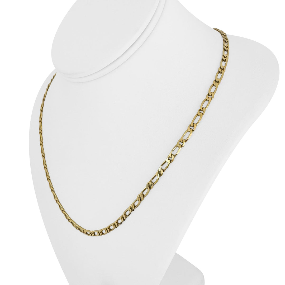 18k Yellow Gold 15.6g Solid Vintage 3.5mm Curb Link Chain Necklace Italy 19.5"