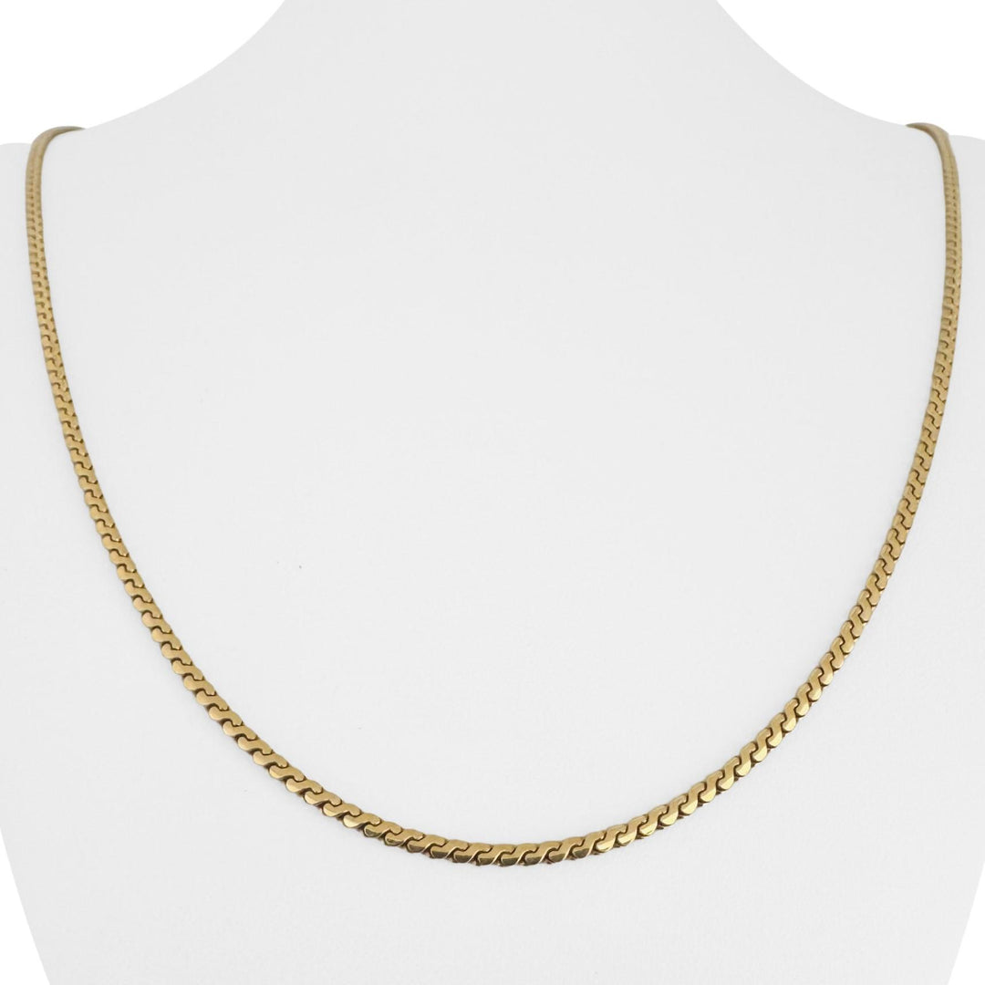 18k Yellow Gold 15.8g Vintage UnoAErre Serpentine Link Chain Necklace Italy 24"