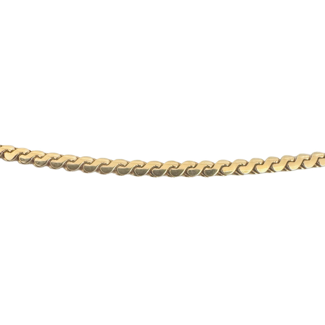 18k Yellow Gold 15.8g Vintage UnoAErre Serpentine Link Chain Necklace Italy 24"