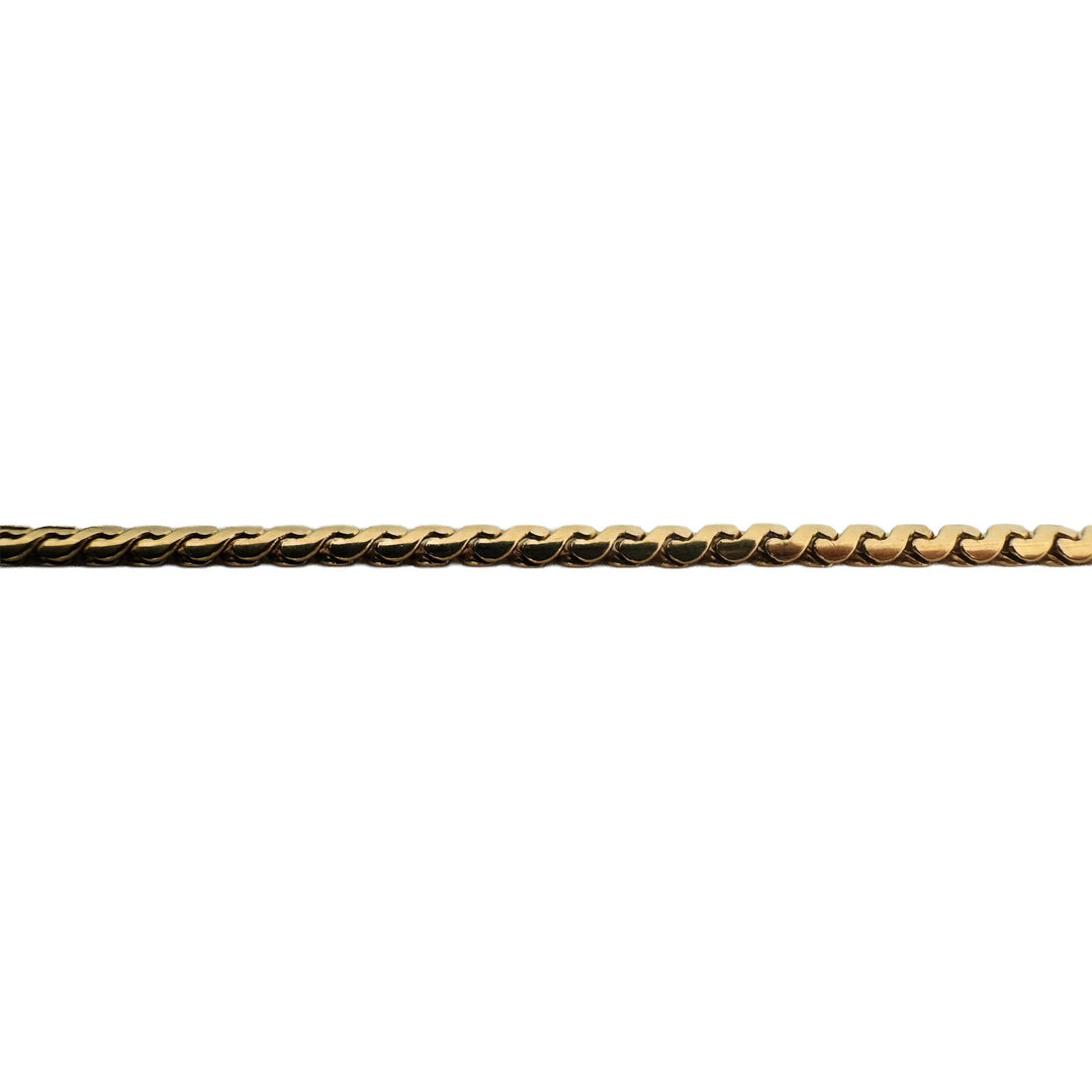 18k Yellow Gold 15.8g Vintage UnoAErre Serpentine Link Chain Necklace Italy 24"