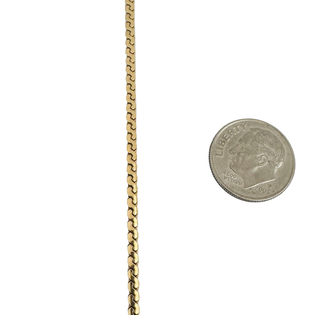 18k Yellow Gold 15.8g Vintage UnoAErre Serpentine Link Chain Necklace Italy 24"