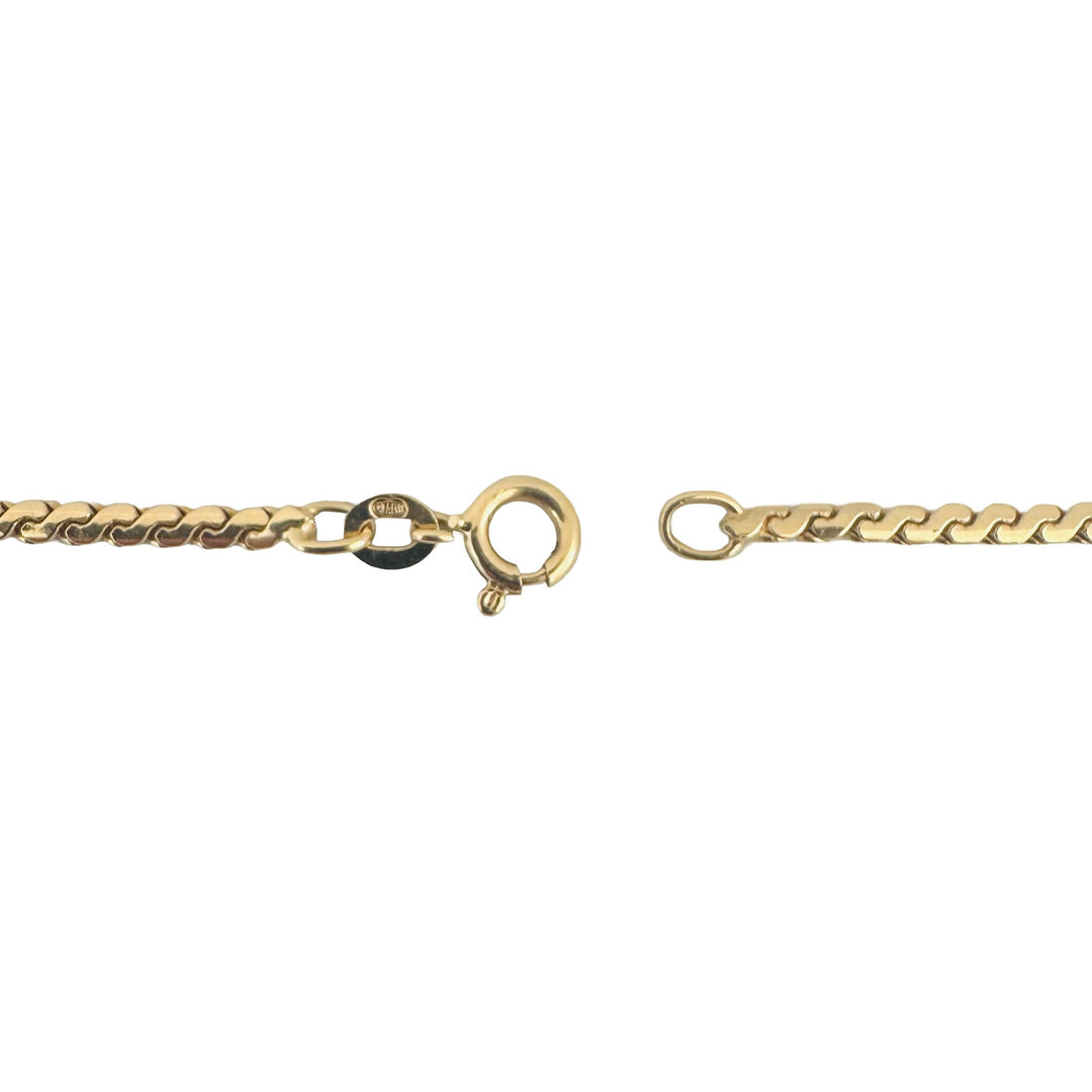 18k Yellow Gold 15.8g Vintage UnoAErre Serpentine Link Chain Necklace Italy 24"