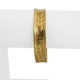 14k Yellow Gold 10.4g Vintage Flex Floral Cuff Bracelet Italy 6.5"