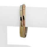 14k Yellow White and Rose Gold 24.8g Rolling Twisted Cuff Italy 6.75"