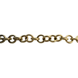 14k Yellow Gold 11.9g Hollow Cable Link Bracelet with Heart Charm Toggle 7"