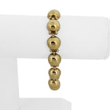 14k Yellow Gold 18.3g Vintage Polished 12mm Fancy Domed Link Bracelet Italy 7.5"
