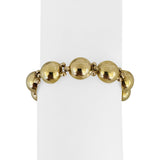 14k Yellow Gold 18.3g Vintage Polished 12mm Fancy Domed Link Bracelet Italy 7.5"