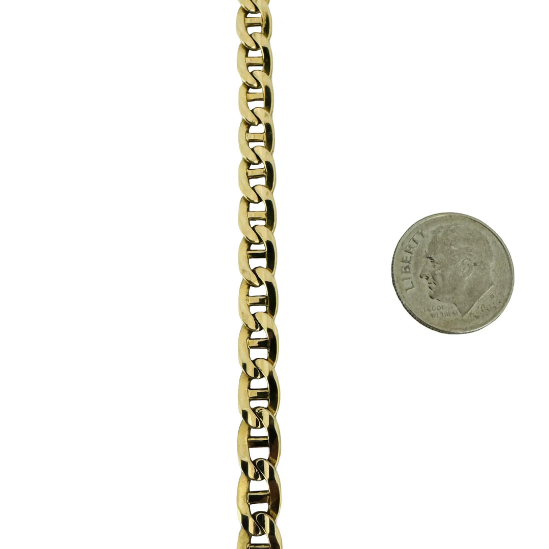 14k Yellow Gold 39.6g Solid Heavy Vintage 6mm Mariner Link Chain Necklace 20"
