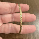 14k Yellow Gold 6.9g Solid Vintage 3mm Fancy Bangle Bracelet 8"
