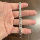 14k Yellow and White Gold 9g Reversible Byzantine Link Bracelet Turkey 8"