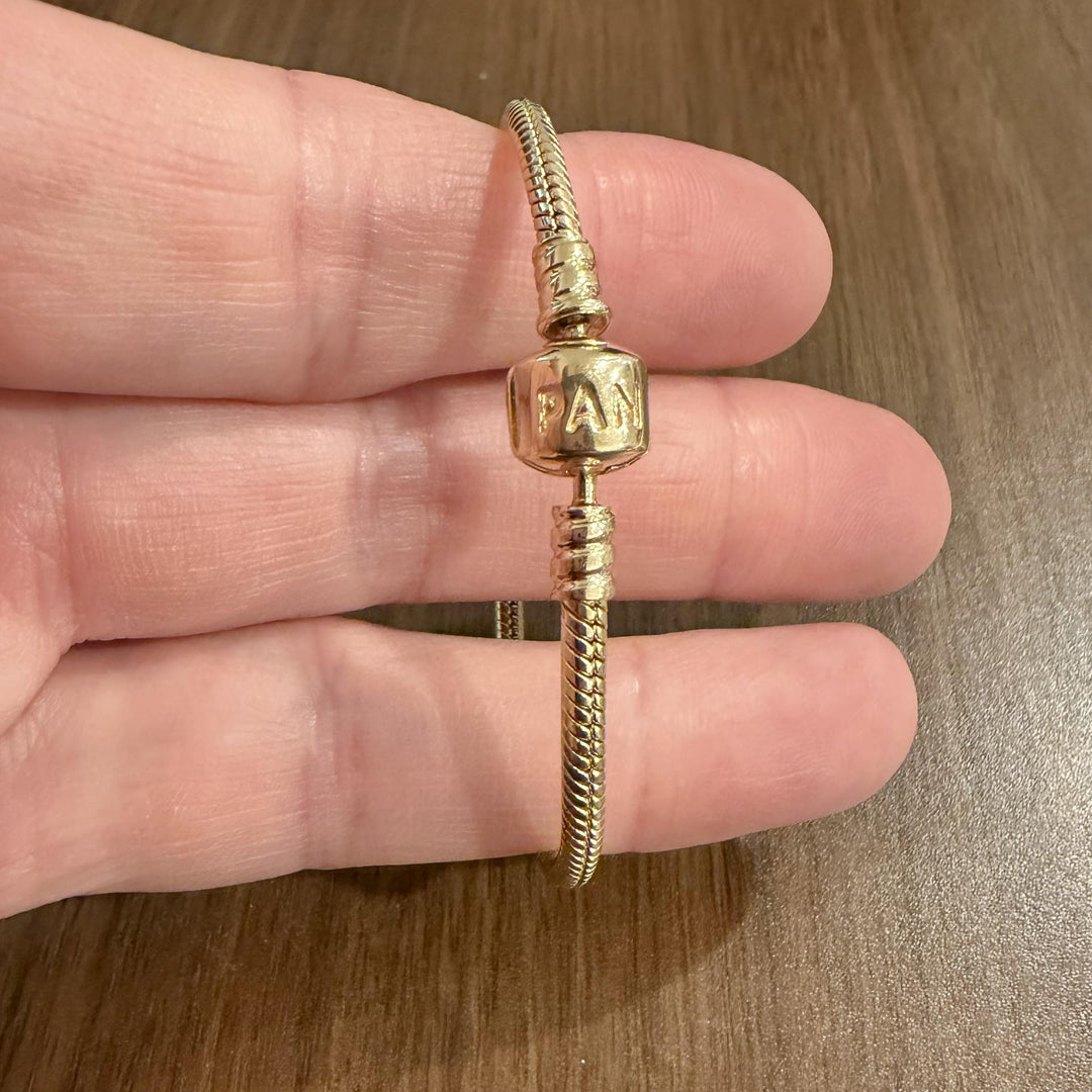 Pandora 14k Yellow Gold 15.3g Snake Bracelet with Barrel Clasp 6.5"