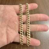 10k Yellow Gold 30.5g Semi Solid 7.5mm Cuban Link Chain Necklace 24"