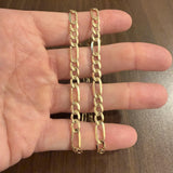 10k Yellow Gold 17.6g Solid 6mm Figaro Link Chain Necklace 19"