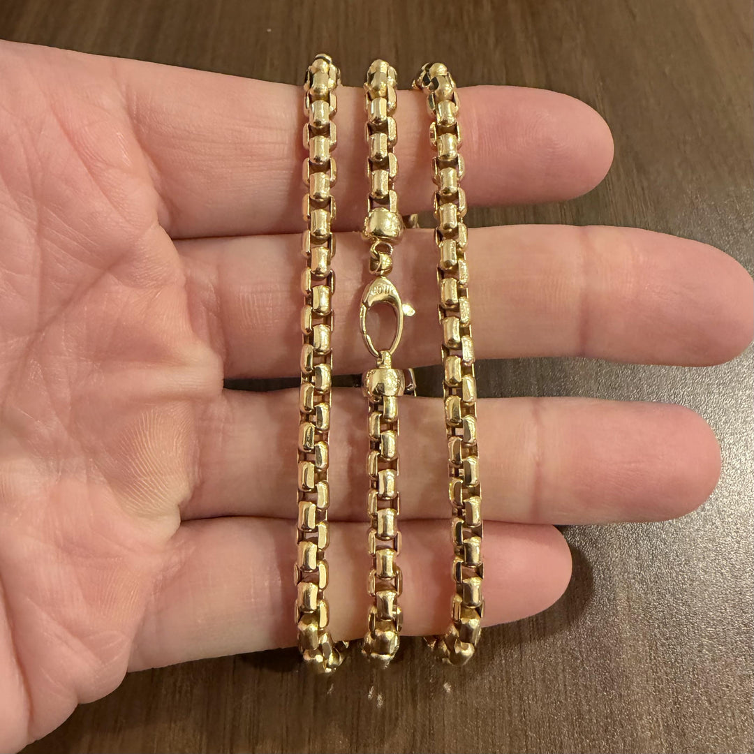 14k Yellow Gold 28.4g Milor Thick 5mm Rounded Box Link Chain Necklace Italy 24"