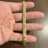 14k Yellow Gold 25.8g Solid Heavy 7.5mm Chunky Nugget Link Bracelet 7.25"
