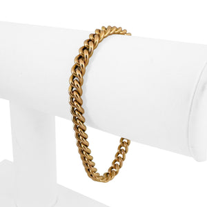 18k Yellow Gold 12.6g Solid Vintage 6mm Ladies Curb Link Bracelet 7"