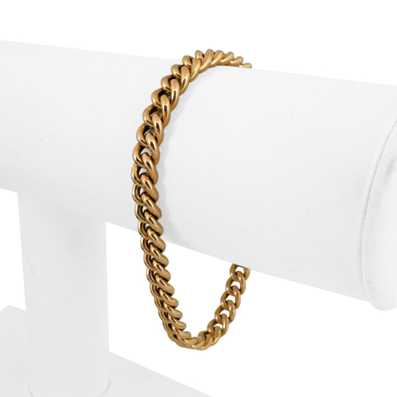 18k Yellow Gold 12.6g Solid Vintage 6mm Ladies Curb Link Bracelet 7