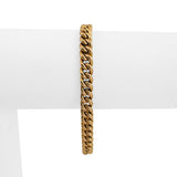 18k Yellow Gold 12.6g Solid Vintage 6mm Ladies Curb Link Bracelet 7"