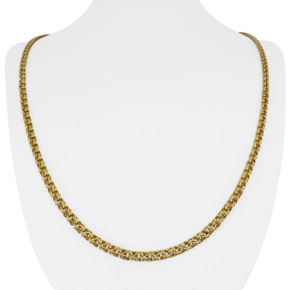 18k Yellow Gold 16g Solid 4mm Double Curb Link Chain Necklace 24