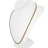 18k Yellow Gold 16g Solid 4mm Double Curb Link Chain Necklace 24"